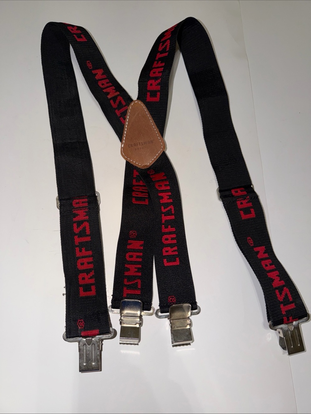 Craftsman 2" Heavy Duty Suspenders 940677 Black Red Adjustable